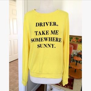 WILDFOX “Driver Take Me Somewhere Sunny” Sweater